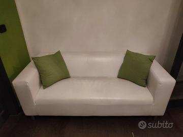 divano 3 posti in pelle bianco 