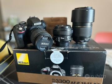 Nikon D3300 + 3 obiettivi in perfette condizioni