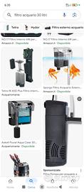 Filtro acquario 30 litri