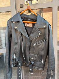 Giacca in pelle vintage chiodo uomo