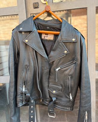 Giacca in pelle vintage chiodo uomo