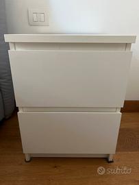Comodino Malm Ikea bianco