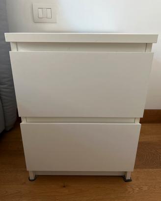 Comodino Malm Ikea bianco