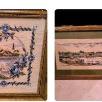 quadri con vetro, soggetti interamente ricamati a 