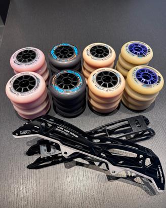 Carrello LGO 11.6 195 mm e 4 set di ruote 90 mm