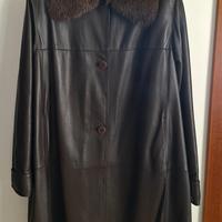 CAPPOTTO DONNA IN VERA PELLE CON COLLO IN PELO
