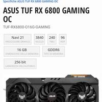 RX 6800 Asus tuf gaming 16 gb
