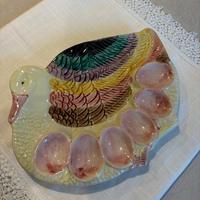 Piatto Pasquale portauova vintage in ceramica