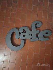 Insegna Cafè in metallo (decorazione a parete)