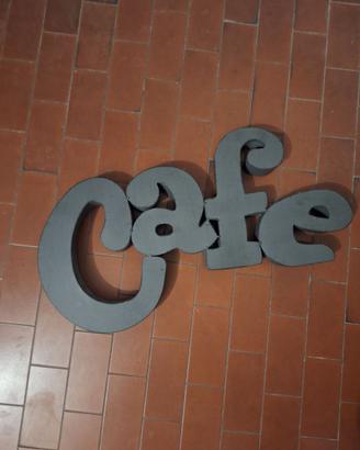 Insegna Cafè in metallo (decorazione a parete)
