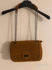 Borsa Pelo Ricciolino Marrone Allungabile