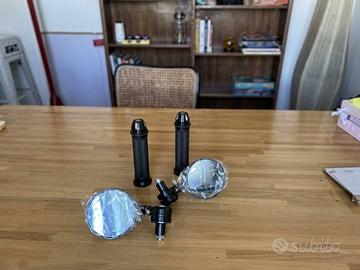 Specchietti "Bar-End" tondi, manopole in alluminio