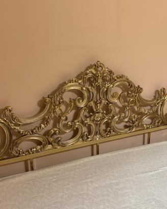 Testiera letto matrimoniale in stile classico oro