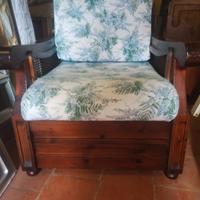 2 POLTRONE STILE VIENNA IN PINO CON CUSCINI 