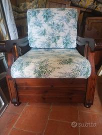 2 POLTRONE STILE VIENNA IN PINO CON CUSCINI 