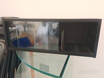 porta cd  vetro e legno