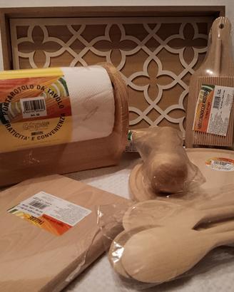 set legno 7 pezzi cucina