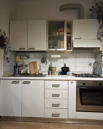 Cucina lineara compatta cm 220-Top laminato bianco