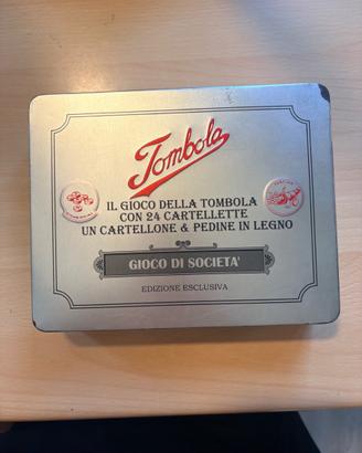 Tombola vintage in scatola di latta
