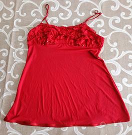 canotta rossa paillettes 
