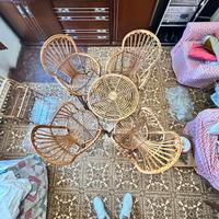 set arredamento da terrazzo in vimini 