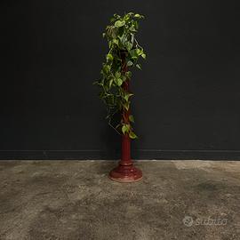 Alzata tornita in legno massello rossa