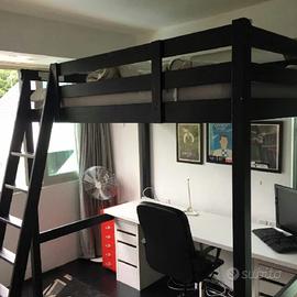 Letto a soppalco IKEA STORA Nero + materasso