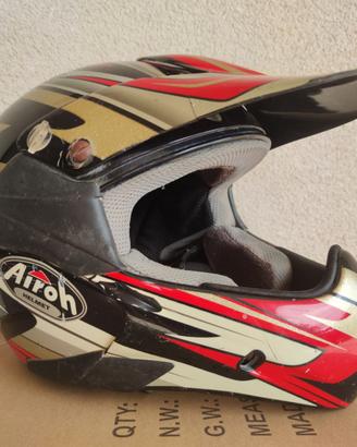 Casco da cross Airoh usato, colore rosso taglia L