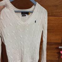 maglioncino bianco ralph lauren