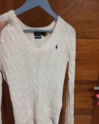 maglioncino bianco ralph lauren