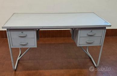 Scrivania vintage industriale metallo 4 cassetti