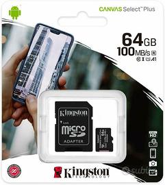 KINGSTON Micro SD 64 GB classe 10 100 MB/S MICROSD