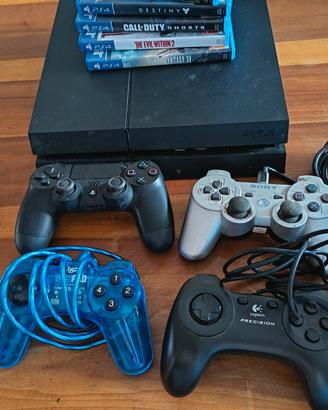 play station 4 + 4 joystick + giochi