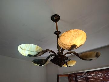 Lampadario Art Deco Alabastro