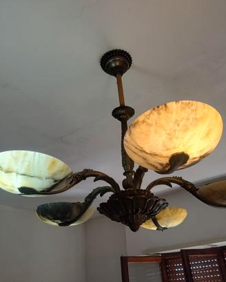 Lampadario Art Deco Alabastro