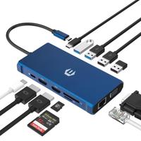 USB C Docking Station, 12 in 1 Hub Triplo monitor
