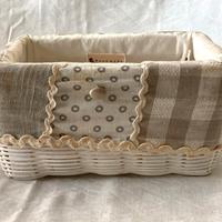 Cestino rivestito in tessuto – Handmade – shabby