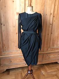 Abito vestito Lanvin alta moda nero tg 42 NUOVO