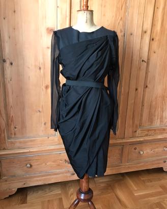 Abito vestito Lanvin alta moda nero tg 42 NUOVO