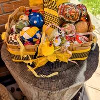 Cesto Uova Pasquali Decorate a Mano