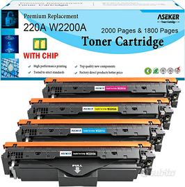 Toner ASEKER 220A compatibile HP con chip 4 colori