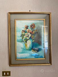 Quadro dipinto – composizione floreale in vaso
