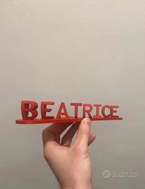 Ambigramma Personalizzato Nome Scritta 3D Desk