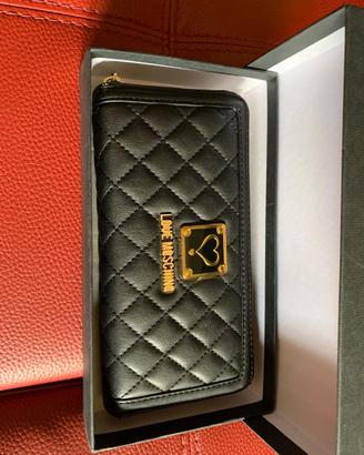 Portafoglio Donna Love  Moschino trapuntato nero