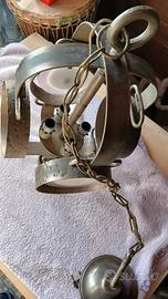 lampadario vintage in bronzo