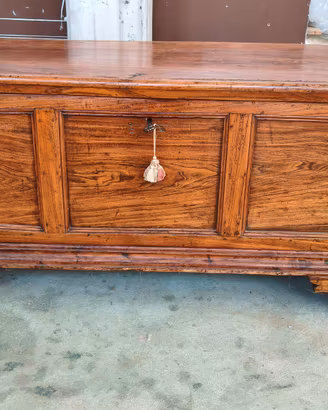 CASSAPANCA ANTICA IN LEGNO RESTAURATA 