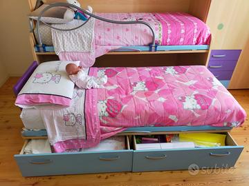 Letto singolo 90x200 cm con letto estraibile