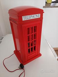 Riproduzione cabina telefonica inglese in legno co