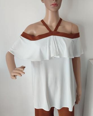 Completo Bianco e tabacco  Simonetta