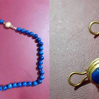 LAPISLAZZULI in ORECCHINI e COLLANA con Oro giallo